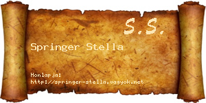 Springer Stella névjegykártya
